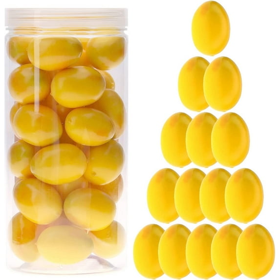 27 PCS Artificial Lifelike Mini Pears Fake Realistic Plastic Fruits PET Bottle Package Faux Props Decoration Party Home Thanksgiving Christmas