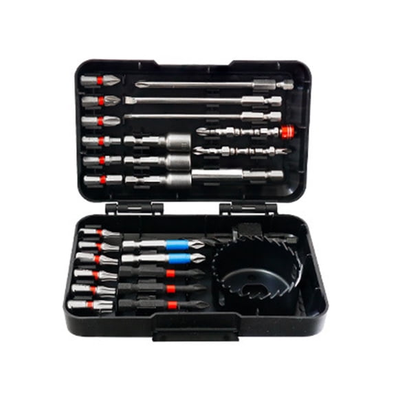 27 PCS Drill Bit Set Impact Driver Bits and Screwdriver Bits Set for Screw Driving and Wood Metal Cement Drilling with Storage Case