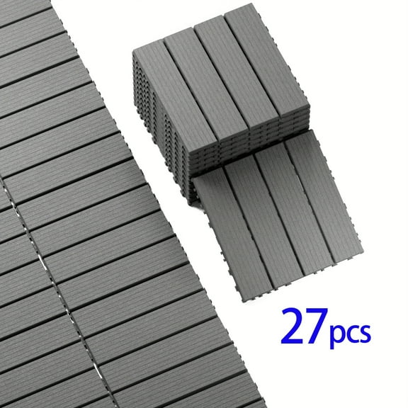 27-Pack Interlocking Patio Deck Tiles (12x12 Inch) - Waterproof Outdoor Flooring for Deck, Pool & Patio , Easy Snap Installation, Slip-Resistant
