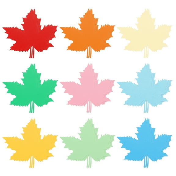 27 Pack Maple Leaf Cutouts Paper Bulletin Board Decorations Multi-Color 6.4x6.1 Inch