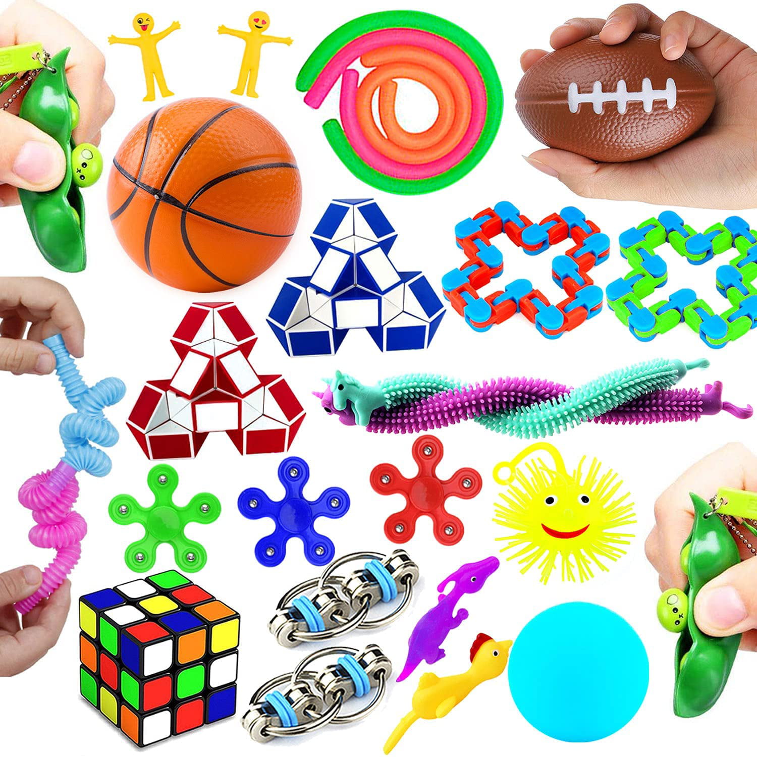 Link 31 Piece Fidget Sensory Toy Set For Kids & Adults Stress Anxiety  Relief Classroom Rewards Treasure Box Pinata Prizes