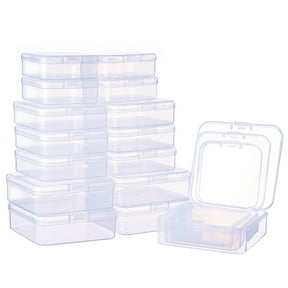 27 Packs Square Mini Clear Plastic Bead Storage Containers 3-Size Box with lid for Pills Herbs Tiny Bead Jewerlry Findings