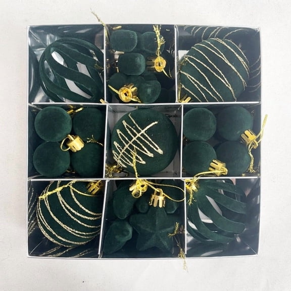 27 Pc Velvet Christmas Ball Ornaments,Flocked Christmas Tree Hanging Balls Shatterproof Plastic Balls Decorative,Plastic Decorative Hanging Ornament Xmas Bulb Decorations Xmas Tree Ornament Holiday