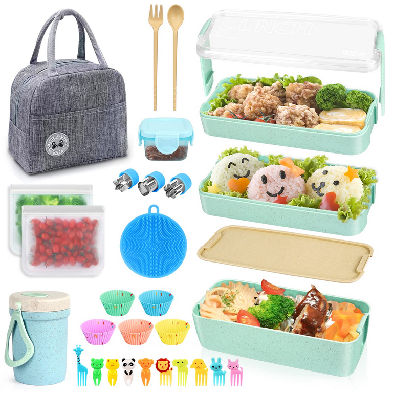 HOMETALL Lunch Box Containers, Stackable Bento Box Adult Lunch Box for  Kids, Large Capacity 1900ml Lunchbox with Utensil Set, Leak-Proof Bento  Lunch Box for Dining Out, Work, Picnic, School