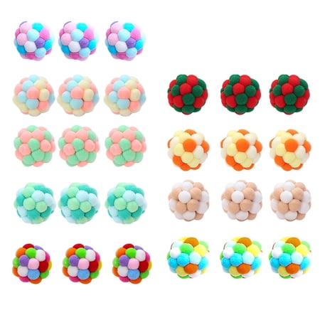 27 Pcs Interactive Plush Cat Toys Built-in Bells Chew Toys Funny Sounds Chirping