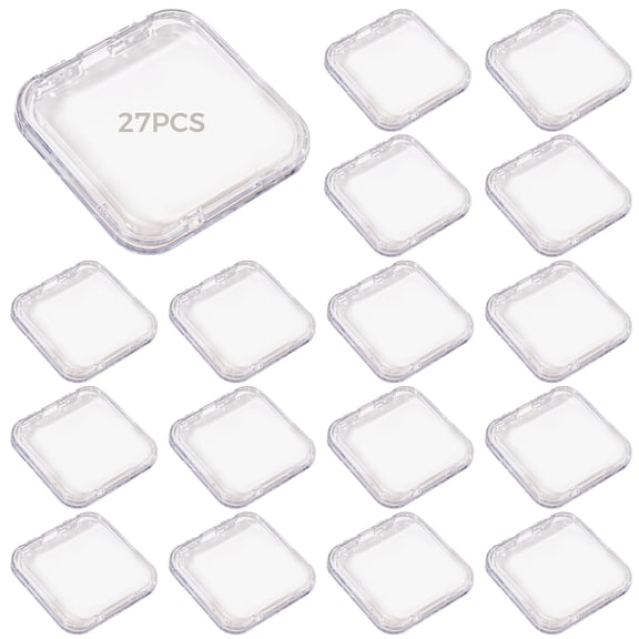 27 Pcs Plastic Nail Packaging Boxes, Clear Press On Nails Storage Organizer With Clasp Closure For Nail Art Display