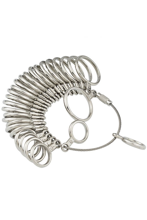 27-Piece Finger Sizer Ring Measuring Tool Set with Half Sizes 1-13, Steel Mandrels for Accurate Jewelry Ring Sizing