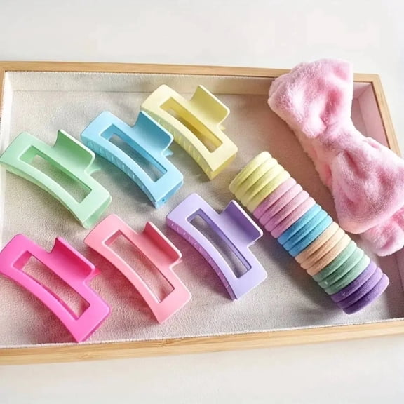 MHR Beauty 27-Piece Macaron Colors Claw Clip Hair Accessories Set, Multicolor