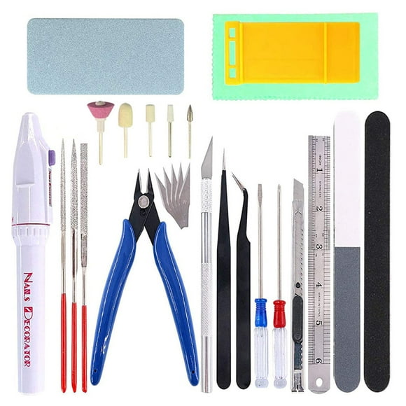 27-Piece Plastic and Metal Modeler Tool Set for Gundam and Car Model Repair