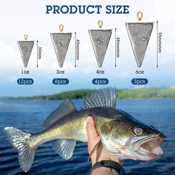 27 Pieces Pyramid Fishing Weights Sinkers Triangle Rig For Ocean Saltwater Surf Bass Catfish Casting Gear Tackle Essential