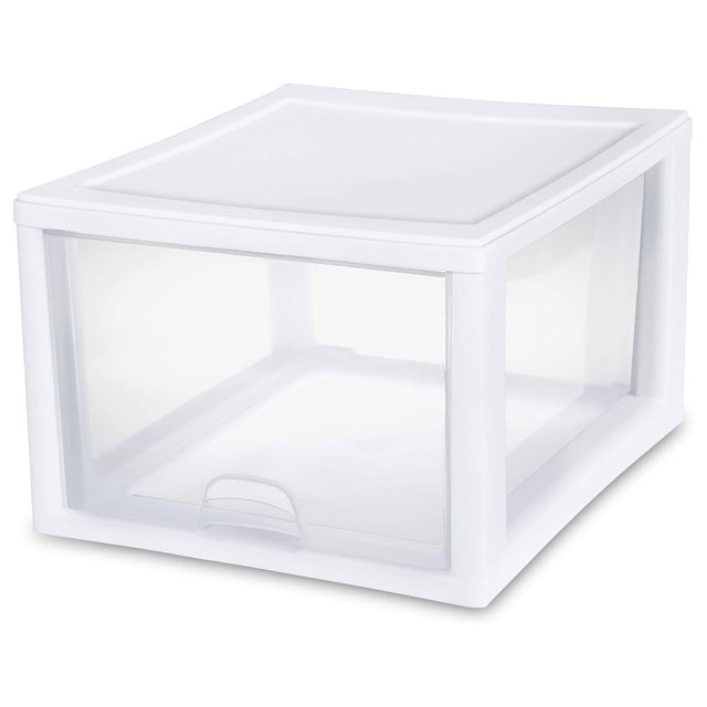 27 Qt Stacking Storage Drawer, Stackable Plastic Bin Drawer to Organize