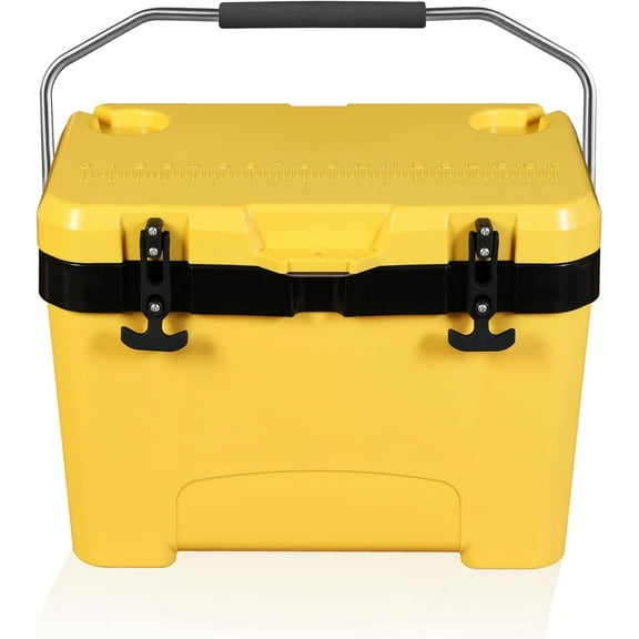 27 Quart Ice Cooler, Portable Ice Chest Hard Cooler Box with Retention Insulation and Heavy Duty Handle for Camping, Picnic, Beach, Drink, Beverage, Fishing