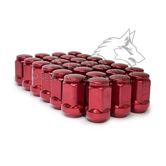 27 Red Bulge Acorn Lug Nuts 12x1.5 Fits Toyota 4Runner Tundra FJ Cruiser Tacoma