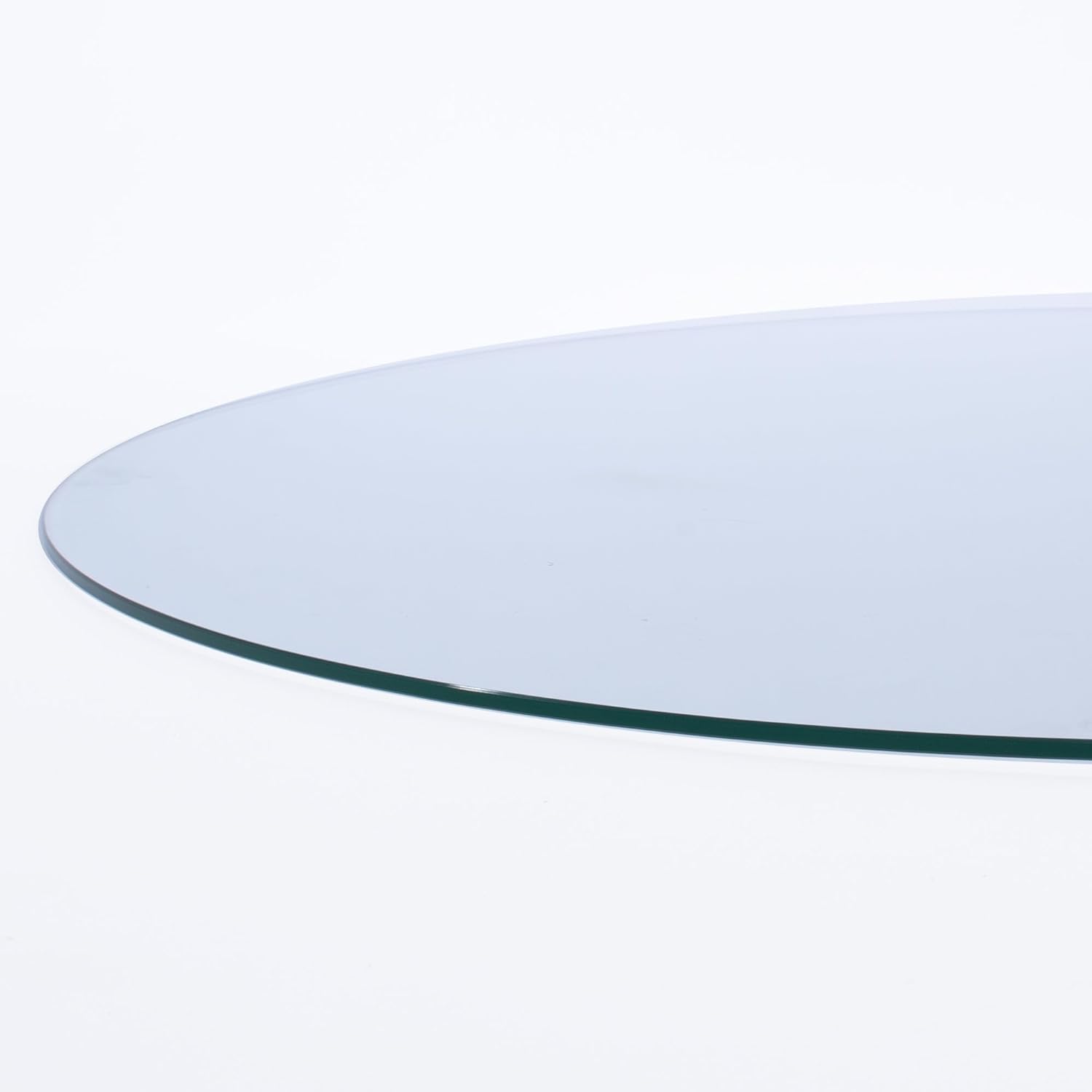 27" Round 1/4" Thick Tempered Clear Glass Table Top with Flat Polished
