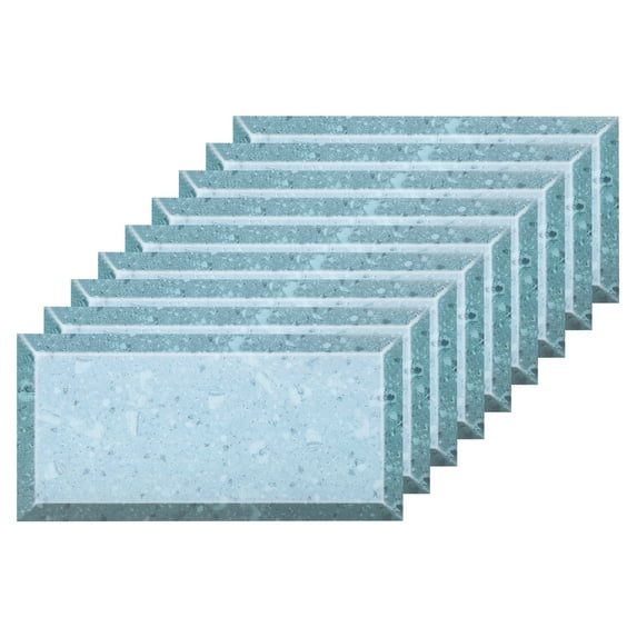 27 Sheets Peel and Stick Tiles, 7.87"x3.94"x0.02" for Kitchen Wall Stairs, Blue