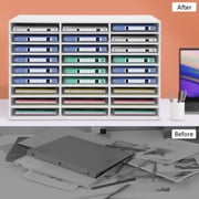 27 slots Classroom Keepers Literature Storage Rack PVC File Holder White Mailbox