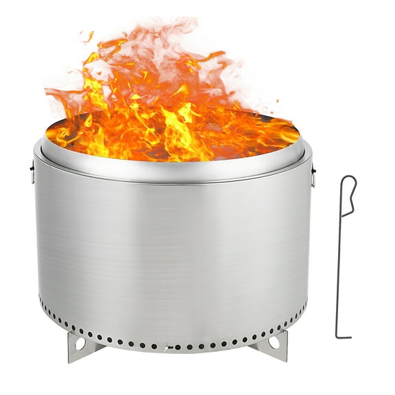 27" Smokeless Fire Pit with Adjustable Airflow, 304 Stainless Steel Wood-Burning Firepit, 360° Heat & Secondary Burn Technology, Portable Outdoor Fire Bowl for Camping, Backyard, Family Gatherings