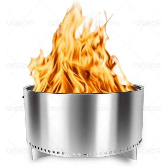 27" Smokeless Fire Pit, Wood Burning Camping Stove with Removable Stand & Ash Pan, Smokeless Stove with Handle, Portable Outdoor Bonfire Fire Bowl, Suitable for Camping, Courtyard and Beach