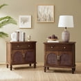 thumbnail image 1 of Tina's Home 27.5" Tall Traditional End Table with Charging Station and Solid Wood Legs for Living Room (Set of 2), 1 of 7