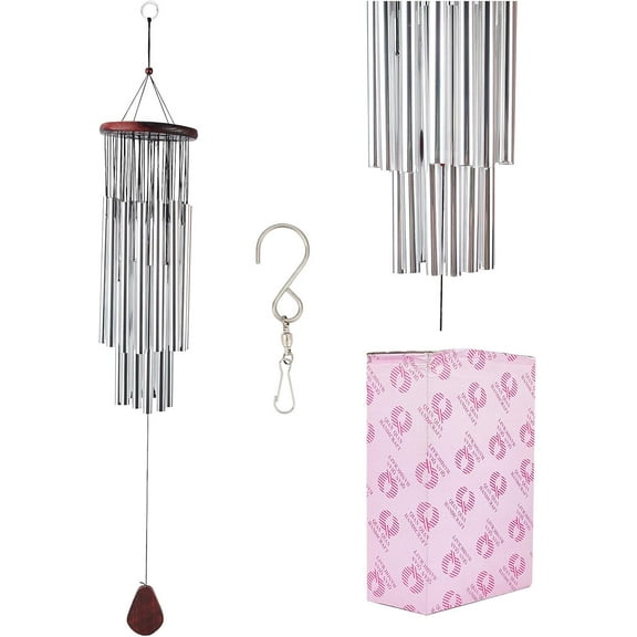 27 Tubes Handmade Wind Chimes 26" Large Tuned Deep Tone Wind Chimes Outdoor Sympathy Windchime for Garden Patio Yard Home Decor DIY