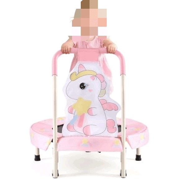 27" Unicorn Mini Trampoline for Toddlers, Small Trampoline with Safety Handle, Rainbow Fairy Unicorn Jumping Toy for Younger Kids, Foldable & Portable for Indoor/Outdoor Fun, CPC&CE Certified