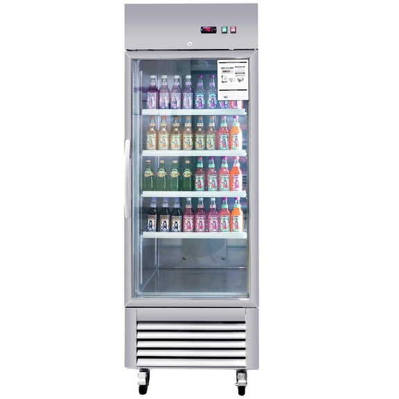 Camellia River 27" Commercial Display Refrigerator, Single Glass Door Merchandiser