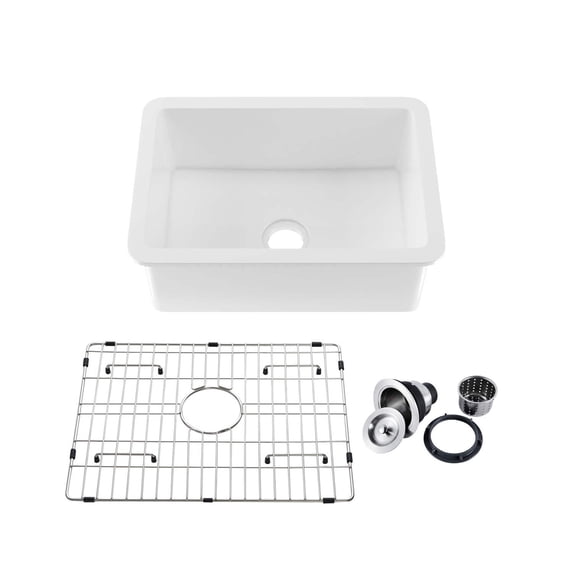 Kibi Landis 27? Fireclay Kitchen Undermount Sink Single Bowl
