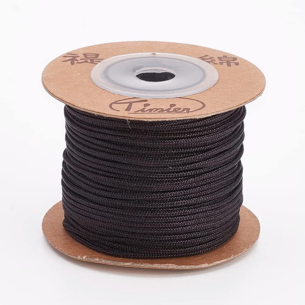 27 Yards 1.5mm Nylon String Threads Cords Round Black Suitable for ...