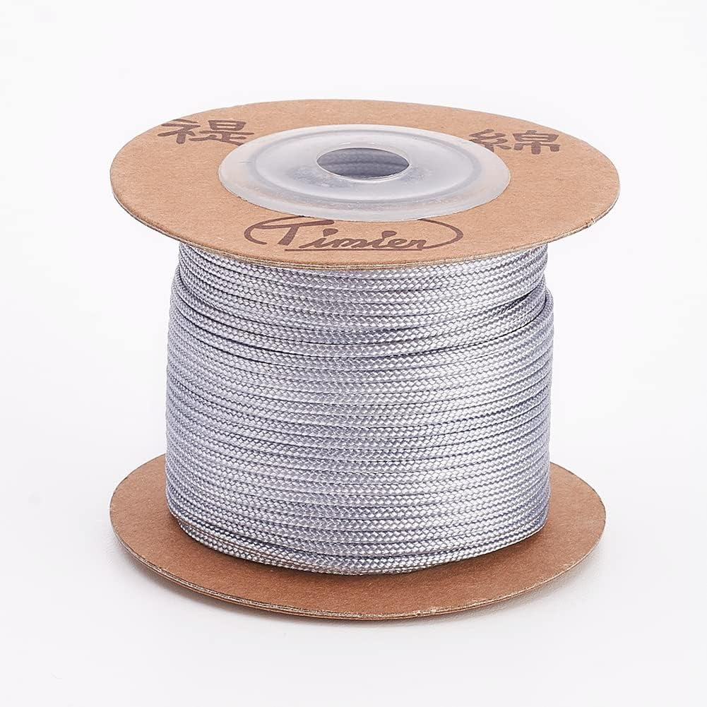 27 Yards 1.5mm Nylon String Threads Cords Round Light Grey Suitable ...