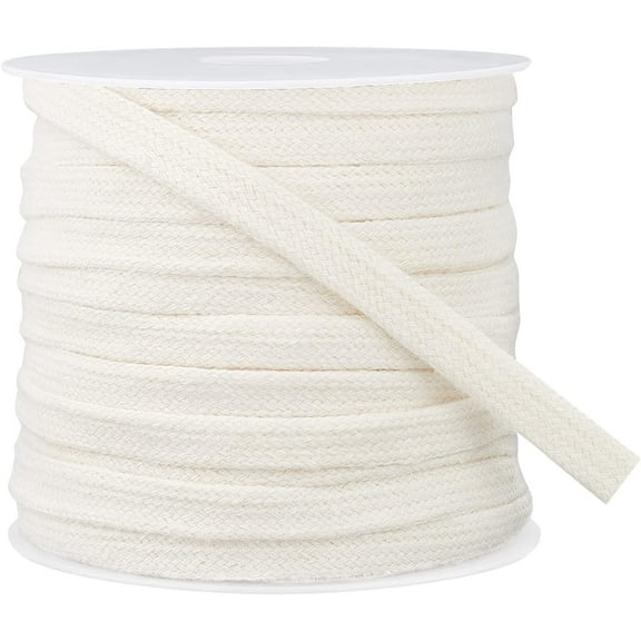 27 Yards Beige Flat Cotton Cords Double Layer Hollow Cotton Rope for Garment Accessories Mixed Color DIY