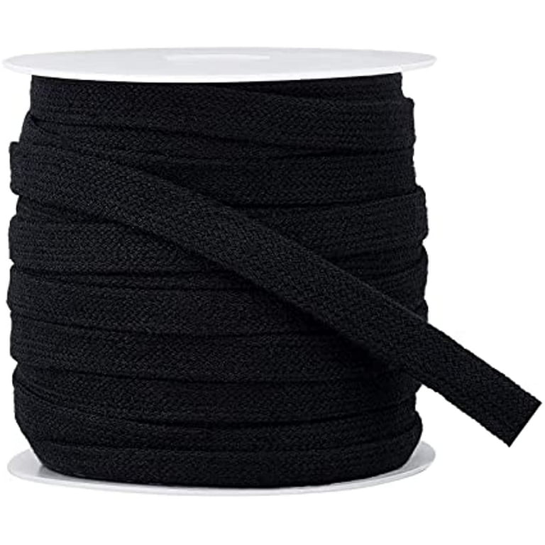 27 Yards Black Flat Replacement Cotton Cords Soft Drawstring Draw