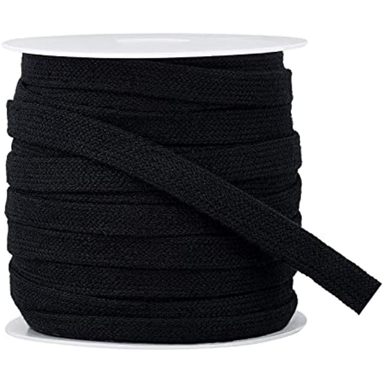 27 Yards Black Flat Replacement Cotton Cords Soft Drawstring Draw Cord for  Garment Accessories