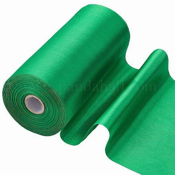 27 Yards Double Faced Christmas Satin Ribbon Roll Green Polyester Solid Fabric Large Ribbon for Gift Wrapping Grand Opening Chair Sash Bouquet Bow Making Party Decoration