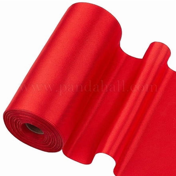 27 Yards Double Faced Satin Ribbon Roll Red Polyester Solid Fabric Large Ribbon Wrapping Grand Opening Chair Sash Bouquet Bow Making Party Decoration
