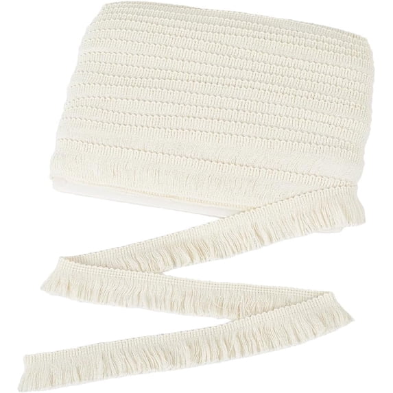 27 Yards Fringe Tassel Trim 3cm Wide Fringe Fibre Embroidered Ribbon Chainette Sewing Lace Edge Trimming for Quilting Costume Wedding Dress Curtain Lamp Shade Home Decoration Floral White