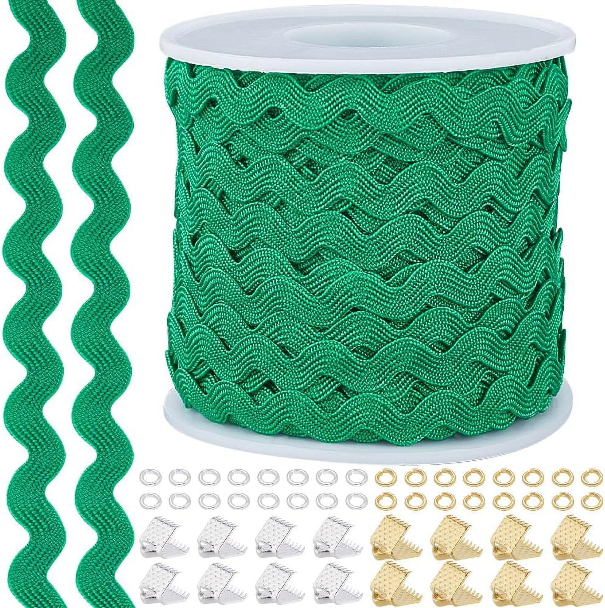 Rick Ribborn 27 Yards Green Rick Rack Ribbon 1/4 inch~3/8 inch Wave Sewing Bending ...