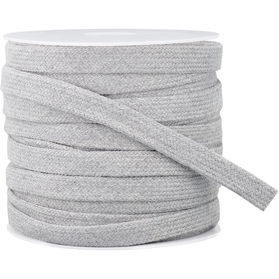 27 Yards Grey Flat Drawstring Cord Replacement Double Layer Soft Drawstring Cotton Draw Cord for Garment Accessories