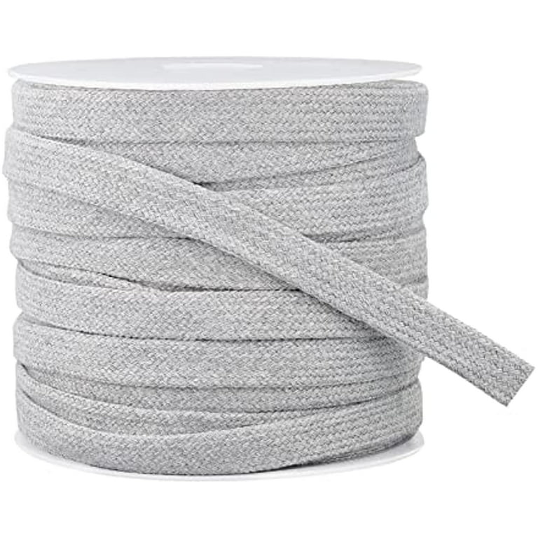 27 Yards Grey Flat Replacement Double Layer Soft Cotton Drawstring Cord for  Garment Accessories 