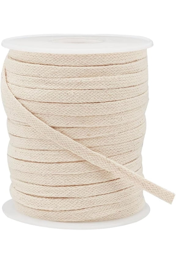 27 Yards Papayawhit Flat Cotton Drawstring 6mm Soft Drawstring Replacement Double Layer Hollow Drawcord for Hoodie Sweatpants Sweatshirt
