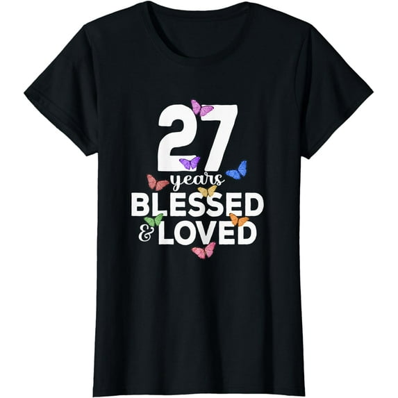 27 Years Blessed And Loved Butterfly 27th Birthday Women T-Shirt