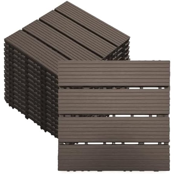 27 count 12x12 Inch Interlocking Deck Tiles -  -Weather Outdoor Patio Flooring for Pool, Balcony, Backyard, Porch & Garden,