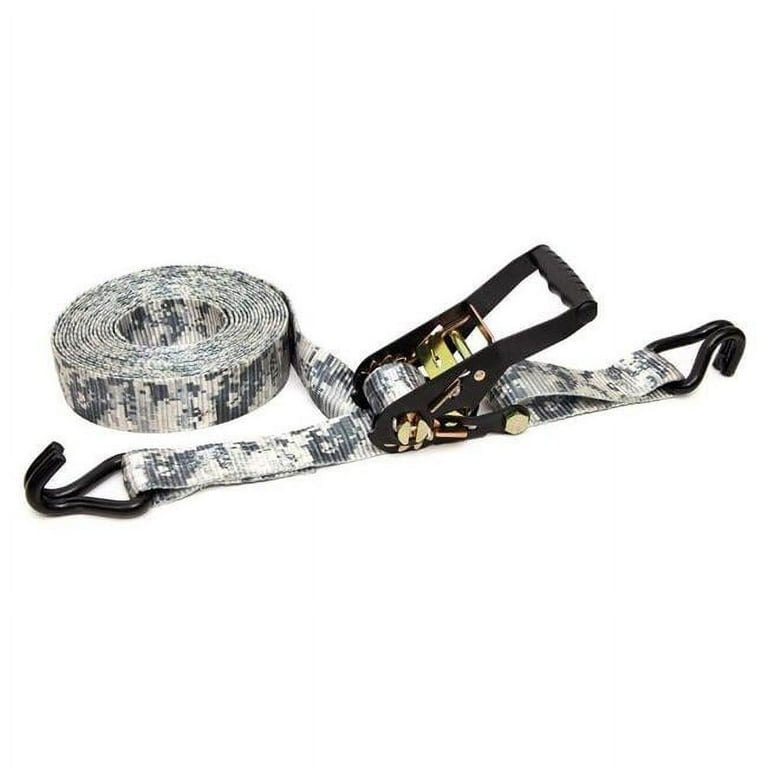 27 ft. x 2 in. x 10000 lb. Camouflage Ratchet Tie-Down with J-Hook 27 ft. x 2 in. x 10000 lb. Camouflage Ratchet Tie-Down with J-Hook