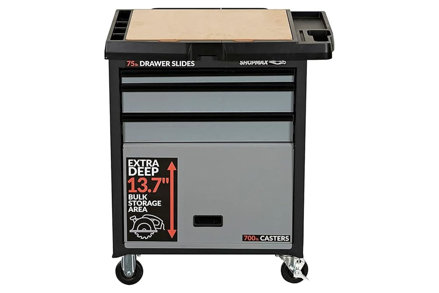 27 in 3-Drawer 1 Lift-up Panel Door Mobile Workstation