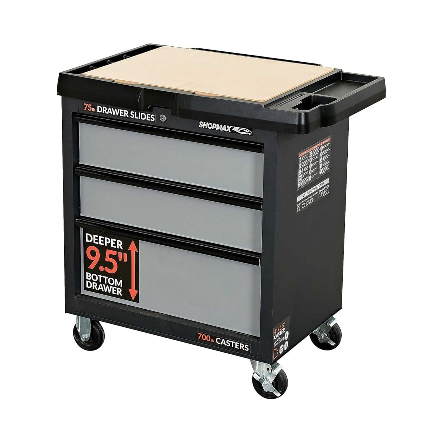 27 in. 3-Drawer Mobile Workstation