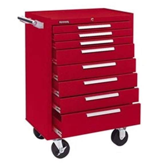 27 in. 8-Drawer Roller Cabinet with Ball Bearing Slides - Red
