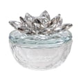thumbnail image 1 of 27 in. Glass Trinket Box with Lotus Top, Silver & Clear, 1 of 1