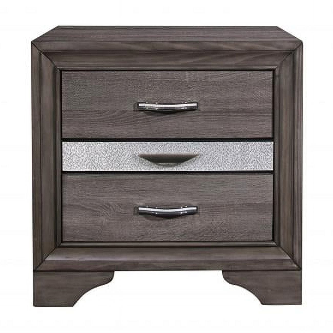 Elegant Grey 3-Drawer Nightstand with Jewelry Storage
