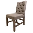 thumbnail image 1 of 27 in. Ken Fabric Tufted Backrest & Gray Mango Wood Dining Chair, Set of 2, 1 of 1
