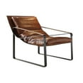 thumbnail image 1 of 27 in. Top Grain Leather Lounge Chair, Brown & Steel, 1 of 1