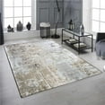 thumbnail image 1 of 27 in. x 45 in. Beige & Gray Distressed Abstract Washable Rectangle Area Rug, 1 of 1